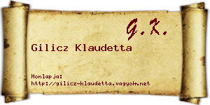 Gilicz Klaudetta névjegykártya